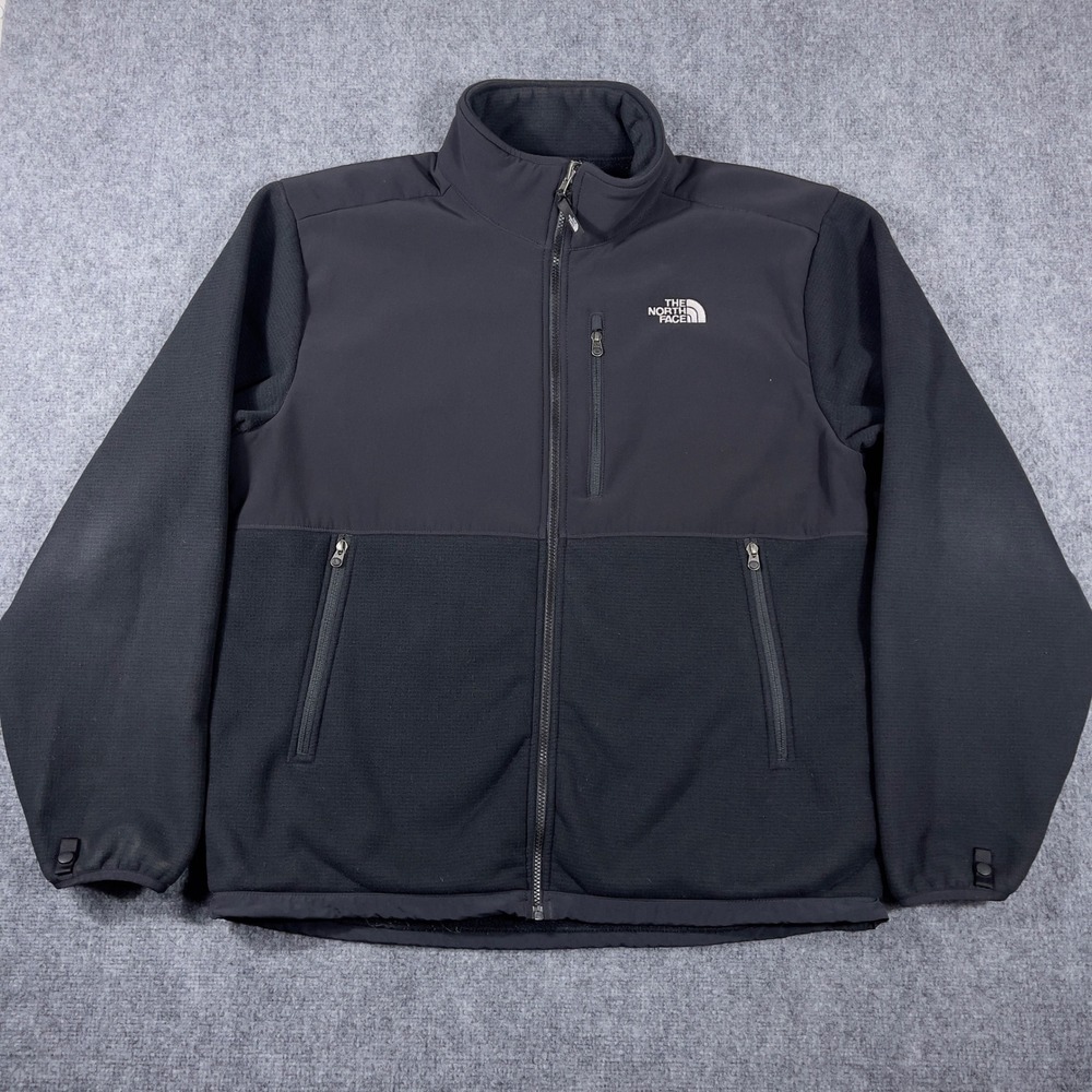 The North Face Polartec Wind Pro Jacket Mens XL Black Full Zip Softshell Fleece